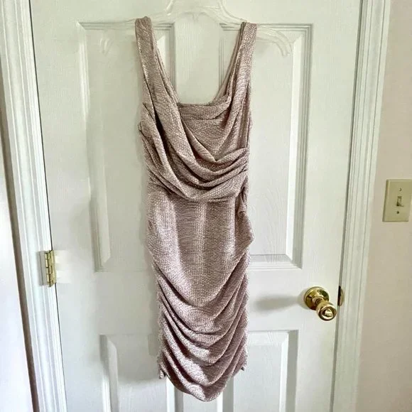 Express Dresses Express Ruched Rose Gold Mini Dress Size